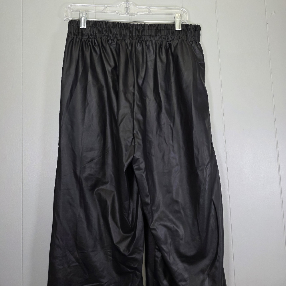 First Love Faux Leather Wide Leg Pull On Pants Grunge Goth Size L - Picture 7 of 10